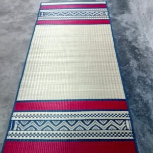 Handwoven Korai Grass Floor Mat – Natural Sleeping Mat with Pyramid Design