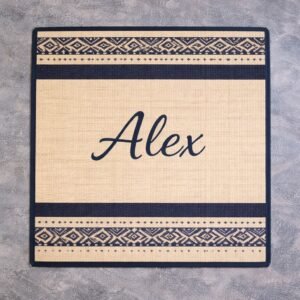 Personalized 2x2 Korai Yoga Mat with Name – Handmade Custom Floor Mat